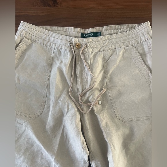 Lauren Ralph Lauren Plus Size LINEN WIDE -LEG PANTS WOMEN 14 - Picture 2 of 13
